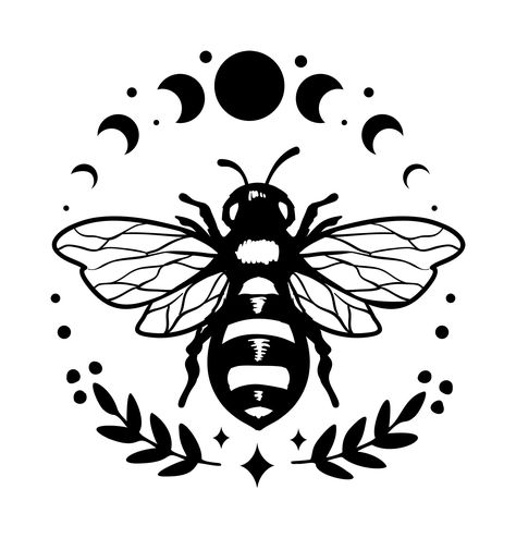 Bee and Moon Celestial Vinyl Decal Please select size and color for decal. All decals are made with durable Starcraft or Cricut vinyl suitable for indoor and outdoor use.  Decals are easy to apply to nearly any hard, non-porous, non-textured surface like for tumblers, laptops, car windows and etc.  StarCraft HD (High Durability) Permanent Adhesive Vinyl is excellent for crafting, long term graphics, decals, lettering, signs, and most any application requiring durability and longevity. StarCraft Moon Decal, Cricut Vinyl, Permanent Vinyl, Cricut Crafts, Design Store, Svg Design, Adhesive Vinyl, Vinyl Decals, Embroidery Designs