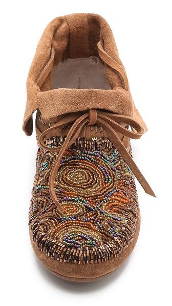 House of Harlow 1960 Mallory Moccasin Booties // cool beading: Boho Shoes, Moccasin Boots, Womens Shoes High Heels, House Of Harlow 1960, House Of Harlow, Hippie Chic, Womens Shoes Wedges, Handmade Shoes, Shoe Style