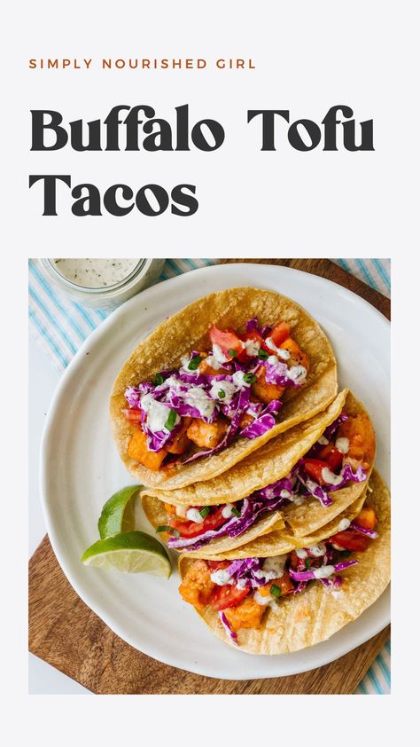 Buffalo Tofu Tacos, Ranch Slaw, Tasty Tacos Recipe, Tofu Cubes, Buffalo Tofu, Best Lunch Recipes, Tofu Tacos, Gluten Free Dinner Easy, 2023 Recipes