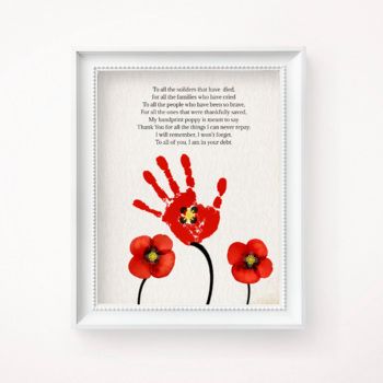 Remembrance Day Activity, Remembrance Day Poems, Veterans Day Poppy, Handprint Printable, Fall Handprint Crafts, Remembrance Day Activities, Remembrance Day Art, Poppy Craft, Remembrance Day Poppy