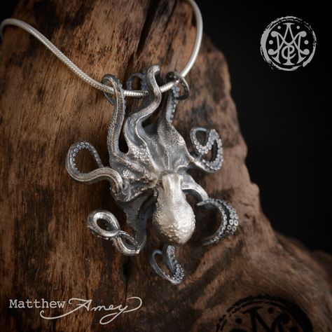 Squid Jewelry, Siren Energy, Slytherin Jewelry, Marine Jewelry, Octopus Jewelry, Octopus Ring, Octopus Pendant, Sea Jewelry, Mermaid Jewelry