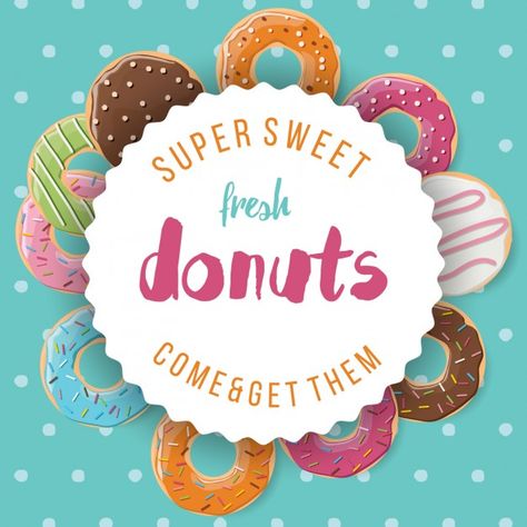 Fondo a color de donuts | Free Vector #Freepik #freevector #fondo #verano #papel-pintado #color Donuts Logo, Pastel Macaroons, Donut Logo, Cake Icon, Donut Art, Donut Vector, 18th Cake, Background Summer, Coloured Background