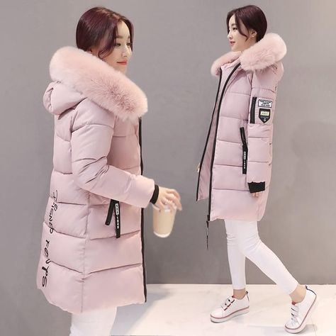 db6ebd0566994d14a1767f14eb6fba81 Casual Coats For Women, Long Winter Coats Women, Winter Coat Parka, Fur Hood Jacket, Parka Women, Long Winter Coats, Long Coat Women, Slim Fit Jackets, Winter Parka