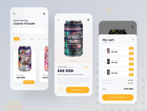 Online Beer shop by Rajib Raju Beer Shop Design, Beer App, App User Interface, Apps Design, Beer Shop, Logo Design Video, Online Shop Design, Delivery App, Design Video