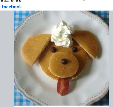 Dog Shaped Food, Preschool Breakfast, Pancakes For Kids, Pretty Pancakes, Veggies Snacks, Girl Activities, Pancake Designs, Christmas Food Crafts, Valentines Breakfast