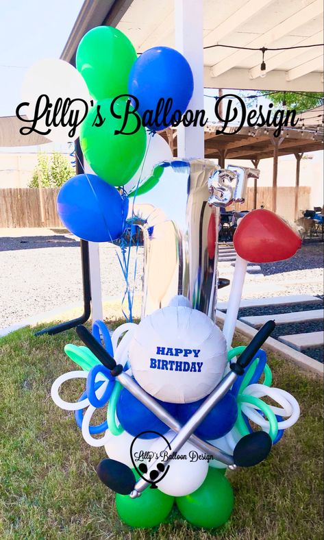 #thisisone #Golfbirthdaytheme #golf #Swing #Golfing #DrivingRange #GolfBall #lillysballoondesign #sanantonio #texas #summer #hot #golflife #golfer #volkswagen #golfswing #golfcourse #instagolf #golfaddict #pga #golfers #golftips #golfislife #sport #babies #birthdayparty #cake #balloons #fun #family Golf Balloon Bouquets, Golf Centerpieces, 1st Birthday Balloons, Golf Theme, Gold Wedding Cake, Balloon Flowers, Balloon Design, Balloon Bouquet, Balloon Art