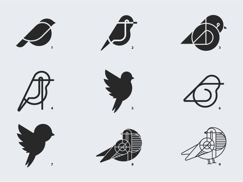 Bird Icon, Bird Logo Design, Logo Design Inspiration Creative, Illustrator Design Tutorial, Bird Logo, Logo Design Process, Bird Logos, Pet Logo Design, Graphic Design Lessons