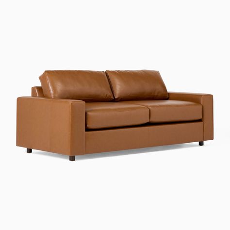 urban-leather-sleeper-sofa-h2842 Brown Leather Sleeper Sofa, Milking Parlor, Leather Sleeper Sofa, Genuine Leather Sofa, Loft Furniture, Simple Sofa, Brown Leather Sofa, Cabin Ideas, Overnight Guests