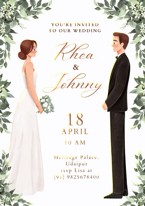 Marry Invitation Card, Wedding Card Cartoon Couple, Cute Wedding Invitations Cartoon, Wedding Card Graphic Design, Wedding Invitation Christian, Christian Wedding Invite, Cartoon Wedding Invitations Illustration, Christian Wedding Invitation Card Design, Marriage Invitation Card Design