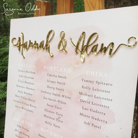 Gold Welcome Sign, Table Plan Wedding, Wedding Table Display, Watercolour Texture, Festival Style Wedding, Plan Wedding, Wedding Mirror, Wedding Guest List, Event Signage