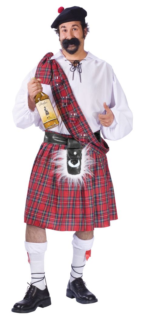 Big Shot Scot Adult Plus Costume,$56.99 Scottish Costume, Plus Size Costume, Kilt Skirt, Scottish Kilts, Tartan Kilt, Men In Kilts, Funny Costumes, Mens Halloween Costumes, Costume Contest