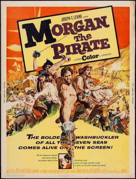 Pirate Movies, Steve Reeves, Old Movie Posters, Old Movie, Adventure Movie, Classic Movie Posters, Adventure Movies, Original Movie Posters, Cinema Posters