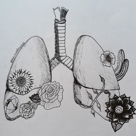 White Black Flowers, Lungs Art, Pencil Drawings Of Flowers, Homemade Facial Mask, Sketch Paper, Paper Pen, Black Flowers, Pen Pencil, Lungs