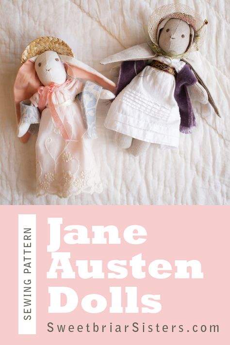 How to Make a Tiny Jane Austen Bonnet and Shawl · Sweetbriar Sisters Pocket Dolls Pattern Free, Bridgerton Crafts, Diy Maileg, Jane Austen Costume, Doll Free Pattern, Maileg Dolls, Crafting Table, Dolls Ideas, Jane Austen Inspired