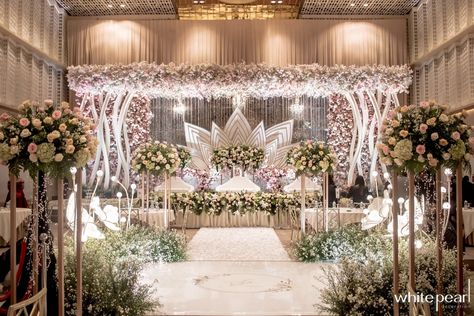 Thamrin Nine Ballroom 2021.01.03 by White Pearl Decoration - 006 Wedding Ballroom Decor, Marriage Hall Decoration, Indoor Wedding Decorations, Indian Wedding Decorations Receptions, Engagement Stage Decoration, Reception Stage Decor, Wedding Stage Backdrop, Wedding Hall Decorations, Wedding Stage Decor