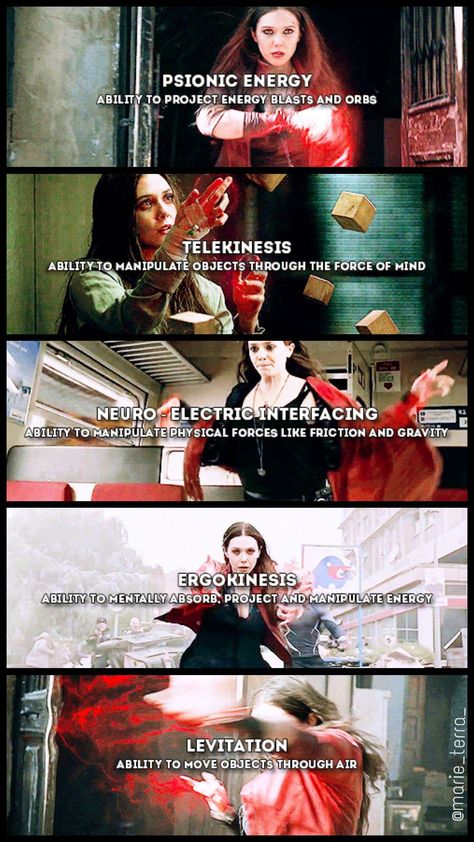 Scarlet Witch Hex Bolts, Scarlet Witch Abilities, Most Powerful Superpowers, Villian Super Powers Ideas, Powers For Dr, Super Power Ideas List, Witch Powers List, Superhero Powers Ideas, Scarlett Witch Powers