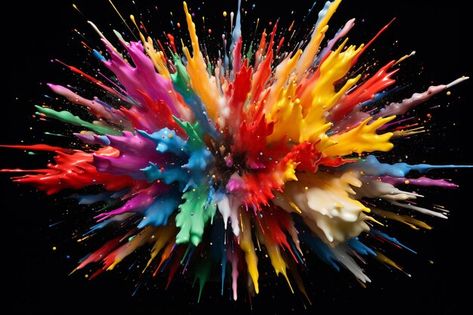 Realistic colorful mixed rainbow powder explosion Powder Explosion, Rainbow Explosion, Color Explosion, Premium Photo, Rainbow, Stock Photos, Color, Design