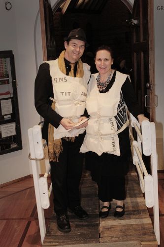 A Titanic party.  The invitation did say, 'Life jackets not essential' but some people like to be prepared. Titanic Life Jacket, Titanic Party Ideas, Titanic Themed Party, Dinner Soiree, Titanic Birthday, Titanic Party, Titanic Costume, Food Spicy, Gala Themes