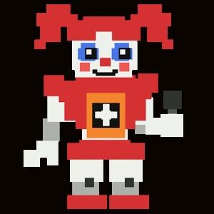 Circus Baby, Fnaf 1, Fnaf Characters, 8 Bit, Circus, Pixel Art, Circuit, Red, Art