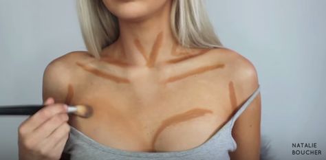 Skin, Shoulder, Joint, Chest, Organ, Trunk, Muscle, Neck, Beauty, Abdomen, How To Apply Bronzer, Concert Makeup, Contour Tutorial, How To Contour, Wedding Makeup Looks, Prom Looks, Makeup Makeover, Cup Sizes, Glowy Makeup