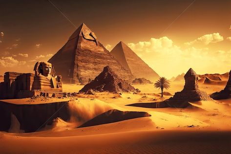 Photo sandy desert with historical monum... | Premium Photo #Freepik #photo #egypt-pyramids #egypt #pyramid #ancient-egypt Pyramids Egypt Wallpaper Hd, Desert Ruins, Egypt Wallpaper, Sandy Desert, Egypt Pyramids, Egypt Flag, Egypt Ancient, Egypt Aesthetic, History Background