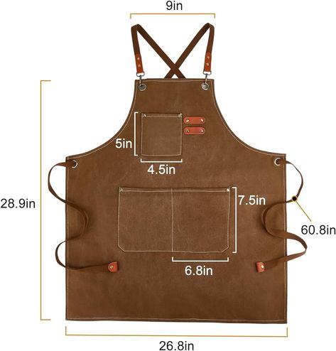 APRONPANDA Canvas Work Aprons for Men with Pockets,Adjustable Strap and Large Pockets Apron,Kitchen Cooking Baking Chef Apron (Brown) : Amazon.co.uk: Home & Kitchen Clear Healthy Skin, Baby Luggage, Canvas Work, Apron Kitchen, Work Aprons, Aprons For Men, Chef Apron, Apron Pockets, Kitchen Cooking