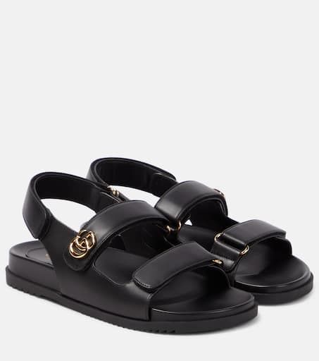 Classic Gucci Luxury Sandals, Gucci Luxury Sandals With Leather Sole, Black Chic Gucci Sandals, Gucci Black Luxury Sandals, Gucci Black Leather Slides, Fashion Sandals Flat, Planned Outfits, Outfit Links, Gucci Sandals