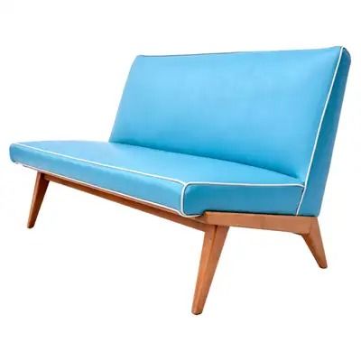 Early Jens Risom Knoll Associates Armless Settee Knoll Sofa, Settee Bench, Mid Century Contemporary, Jens Risom, Danish Mid Century Modern, Modern Upholstery, Settee, Sofa Design, Office Space