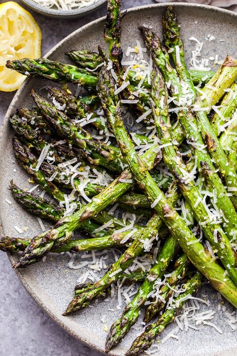 Ricotta Frittata, Baked Zucchini Fritters, Grilled Asparagus Recipes, Ranch Dipping Sauce, Grilled Lemon, Chicken Egg Rolls, Parmesan Asparagus, Lemon Asparagus, Teriyaki Tofu