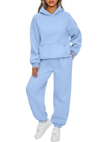 AUTOMET Womens 2 Piece Outfits Lounge Hoodie Sweatsuit Sets Oversized Sweatshirt Baggy Fall Fashion Sweatpants with Pockets Womens 2 Piece Outfits, Fashion Sweatpants, Two Piece Loungewear, Sweatpants With Pockets, Pajama Outfits, Sweatpants Style, Lazy Day Outfit, Loose Hoodie, Leisure Suit