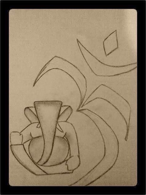 Drawing Pencil Sketches, Ganesha Sketch, Leaves Drawing, Ganesha Drawing, Ganesh Art Paintings, Ganesh Ji, Ganesh Art, Lord Ganesha Paintings, Art Drawings Sketches Pencil