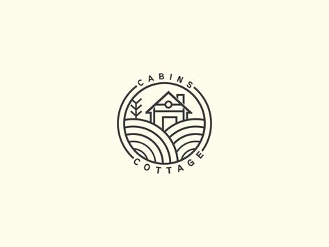 Cabins Cottage Logo - Cottage Logo Design by Sadiq Mahmud on Dribbble Cottage Logo Design, Line Architecture, Cabin Logo, Cottage Logo, Company Illustration, Graphic Designer Studio, Minimalist Cottage, Interior Hotel, Simple Cottage