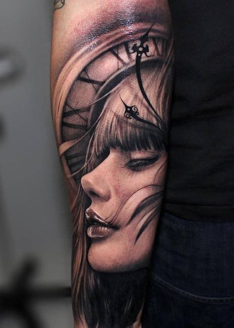 54 3D Portrait tattoo Cat Portrait Tattoos, Amazing 3d Tattoos, Girl Face Tattoo, Girls With Sleeve Tattoos, Stylish Tattoo, Back Of Shoulder Tattoo, Watch Tattoos, Tattoo Girls, 3d Tattoos