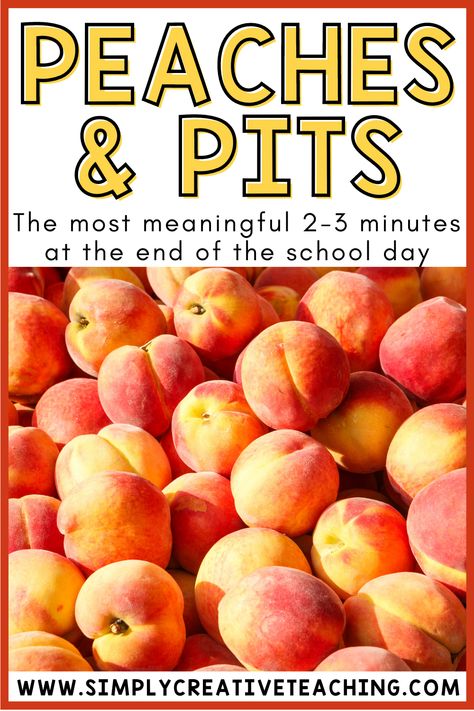 Up your classroom management and classroom community building by ending your day with peaches and pits. Students will learn how to share the highs and lows of their day, respond respectfully to each other, and listen carefully. This end of the day routine will help dismissal run smoothly, calmly, and effectively! Peer Observations Teachers, Peer Assessment For Students, When Can You Interrupt The Teacher Anchor Chart, Dismissal Routine, Peer Mediation Middle School, Choosing Partners In The Classroom, Teacher Reflection, Simple Classroom, Classroom Kindergarten