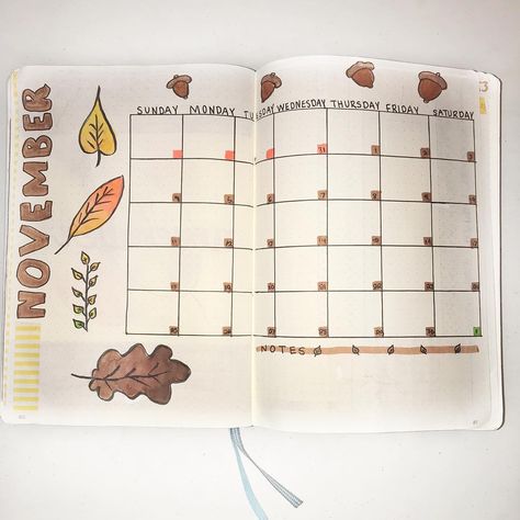 November Theme Calendar, November Bujo Calendar, November Calendar Doodles, Bujo November Theme, November Bullet Journal Calendar, November Bujo Theme, Sales Journal, November Calendar Ideas, Nov Calendar