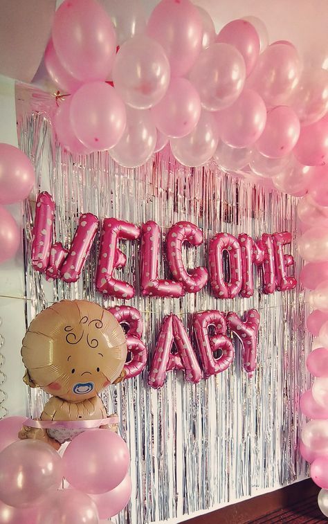 Welcome Baby Decoration Ideas At Home With Balloons, Welcome Home Baby Girl Decorations Decor, Welcome Baby Girl Decoration Ideas, Welcome Home Balloons Ideas, Welcome Balloon Decoration, Welcome Baby Decoration Ideas At Home, Welcome Home Baby Ideas, Baby Girl Welcome Decoration, Newborn Baby Welcome Decoration