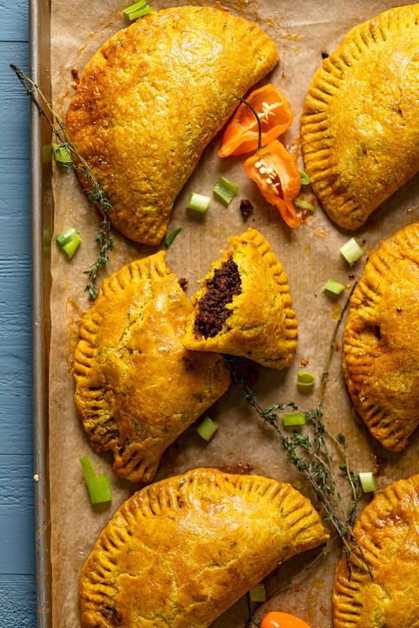 This isn't your typical hand pie or pastry. These Spicy Jamaican Beef Patties come wrapped in a buttery, flaky crust, tender + moist beef! Jamaican Appetizers, Beef Patties Recipes, Jamaican Beef Patties, Jamaican Patty, Sweet Tea Recipes, Jamaican Cuisine, Jamaican Dishes, Beef Patties, Hand Pie