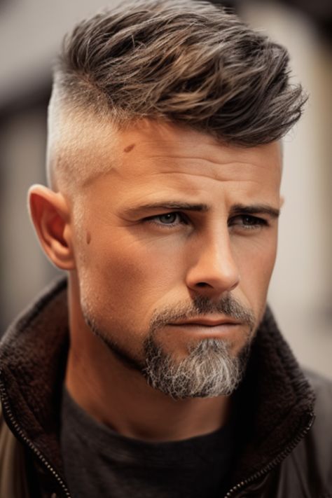 For a stylish look, go for a textured crop hairstyle combined with a high skin fade. The textured French crop adds depth and variety, which nicely contrasts with the faded sides. Click here to check out more stunning short sides, long top haircuts for men you’ll want to try. Short Sides Long Top, Side Haircut, Top Haircuts For Men, High Fade Haircut, High Skin Fade, Edgars Haircut, Mens Hairstyles With Beard, Gents Hair Style, Crop Hair