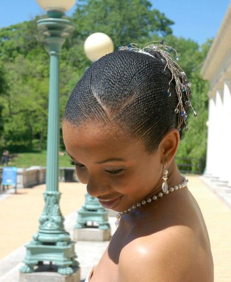 Tiny Weaving With Natural Hair, Tiny Weaving Hairstyles All Back, Side Plaits, Hairstyles For The Office, Natural Bridal Hair, Short Haircut Tutorial, Bride Hairstyles Updo, Yakoema Fashion, Latest Braided Hairstyles