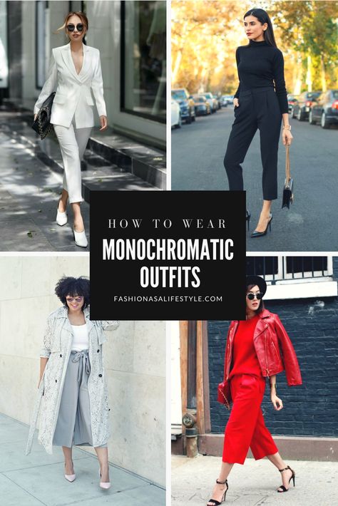 Why are monochromatic looks great? it’s an easier and faster way to put an outfit together. It’s a lifesaver option when you don’t have enough time to get dressed in the mornings... One Color Outfit, Monochromatic Looks, Monochromatic Style, Make Fashion, Monochromatic Fashion, Monochromatic Outfit, Monochrome Outfit, Fashionista Style, Monochrome Fashion