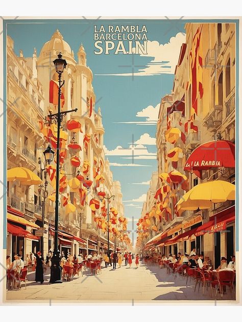 Add some fun and beauty to your home with this Spanish traveler design or give it as the perfect gift! Spain Tourism, Spanish Posters, Europe City, Barcelona Spain, Vintage Travel Posters, Vintage Poster, Vintage Travel, Travel Posters, Vintage Posters