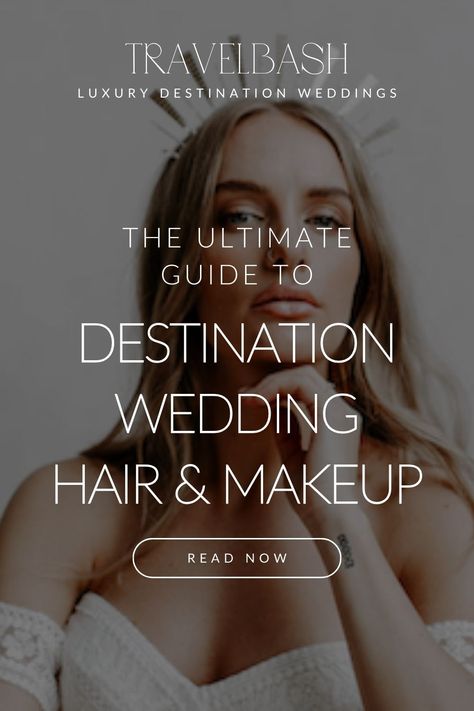 If you've been wondering what getting your hair and makeup done is like for your dreamy destination wedding, especially for a beach or humid environment, we've got you covered.  Read along to find out our secrets to achieving the perfect look for your magical destination wedding! TravelBash | Destination Weddings + Celebration Travel Planning Beach Wedding Makeup Look, Destination Wedding Hair, Destination Wedding Checklist, Best Destination Wedding Locations, Beach Wedding Makeup, Dream Beach Wedding, Dream Destination Wedding, Wedding Travel, Wedding Makeup Looks