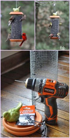 DIY Sunflower Tower Bird-Feeder Tutorial Yard Crafts, Homemade Bird Feeders, Bird House Feeder, Bird House Kits, Bird Aviary, Diy Bird Feeder, Diy Birds, Bird Houses Diy, Diy Yard