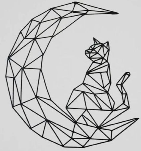 Geometric Art Animal Pattern, Geometric Art Animal, Geometric Cat, Triangle Art, Polygon Art, Cool Car Drawings, Drawing Stencils, Geometric Design Art, Geometric Drawing