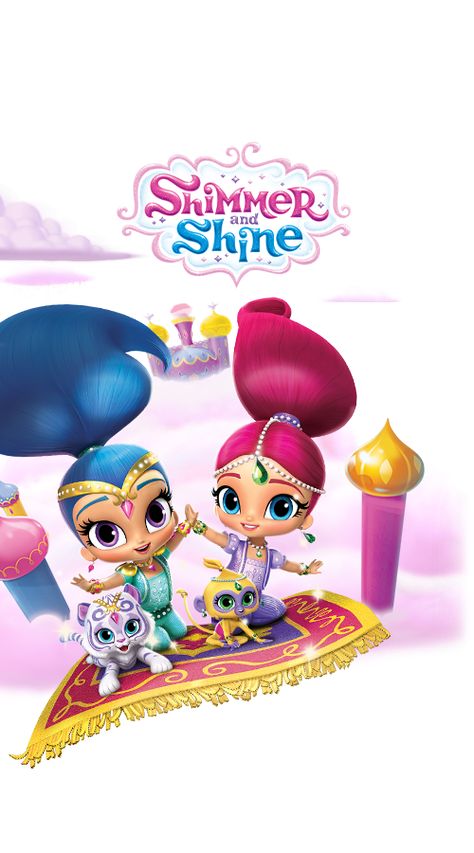 Twin genies Shine Wallpaper, Shimmer And Shine Characters, Shimmer Y Shine, Shimmer Wallpaper, Peppa Pig Baby, Kamen Rider Kabuto, Inspector Gadget, Kid N Teenagers, Baby Shower Invitaciones