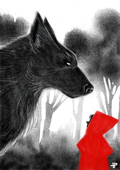 Little Red Riding Hood Red Riding Hood Art Dark, D20 Neverafter, Little Red Riding Hood Illustration, Red Riding Hood Illustration, Red Riding Hood And Wolf, Red Riding Hood Art, Book Reference, Glass Inspiration, Aesthetic Board