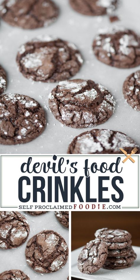 Cakemix Cookie, Chocolate Cake Mix Cookies, Crinkle Cookies Recipe, Devils Food Cake Mix Recipe, Cookie Christmas, Chocolate Crinkle Cookies, Devils Food Cake, Chocolate Crinkles, Cream Cheese Cookies