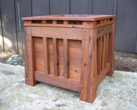 Redwood Planter Boxes, Flower Containers, Gustav Stickley, Tree Planters, California Bungalow, Custom Planters, Wooden Planter, Wood Planter Box, Privacy Screen Outdoor