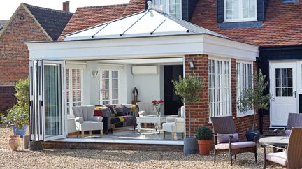 Conservatories - Modern & Classic conservatory range - Anglian Home Brick Conservatory, Conservatory Extension Ideas, Conservatory Extension, Orangery Extension, Conservatory Design, Small Space Nursery, Garden Room Extensions, Conservatory Ideas, Roof Lantern