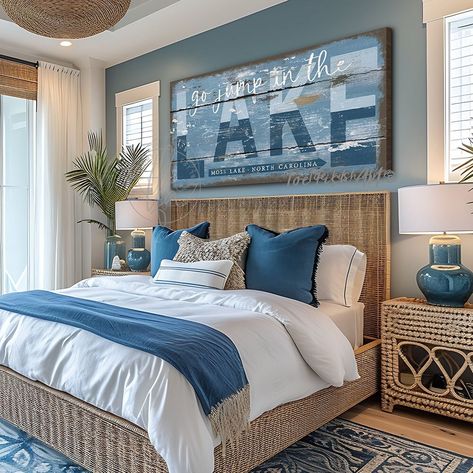 Lake House Bedroom Ideas, Summer Cottage Decor, Lake House Art, Lake House Bedroom, House Bedroom Ideas, Rustic Lake Houses, Lake House Interior, Floating Frames, Lake Decor